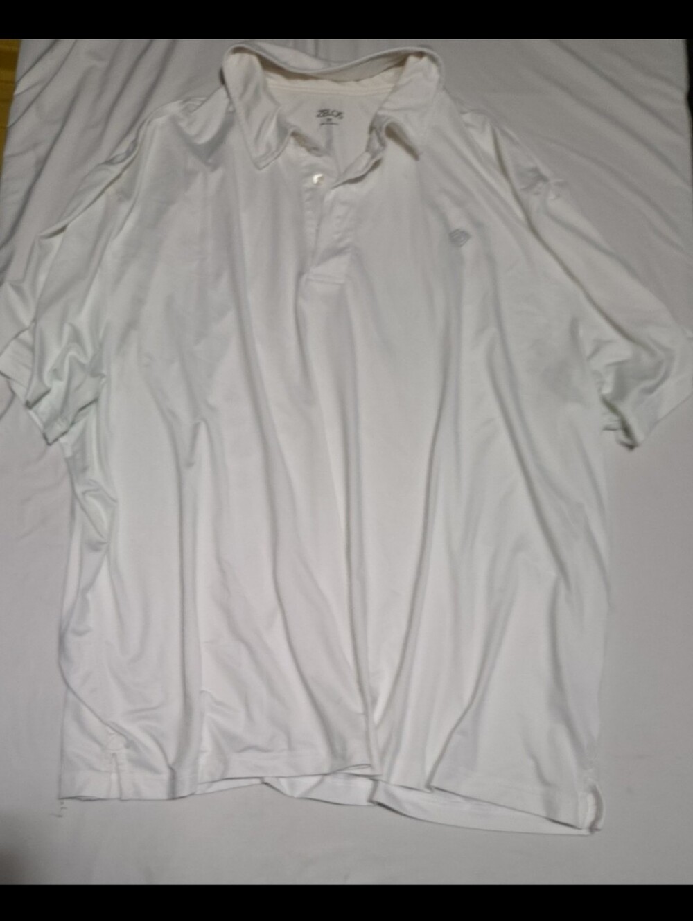 Zelos mens 2X white collared short sleeve polo shirt #19